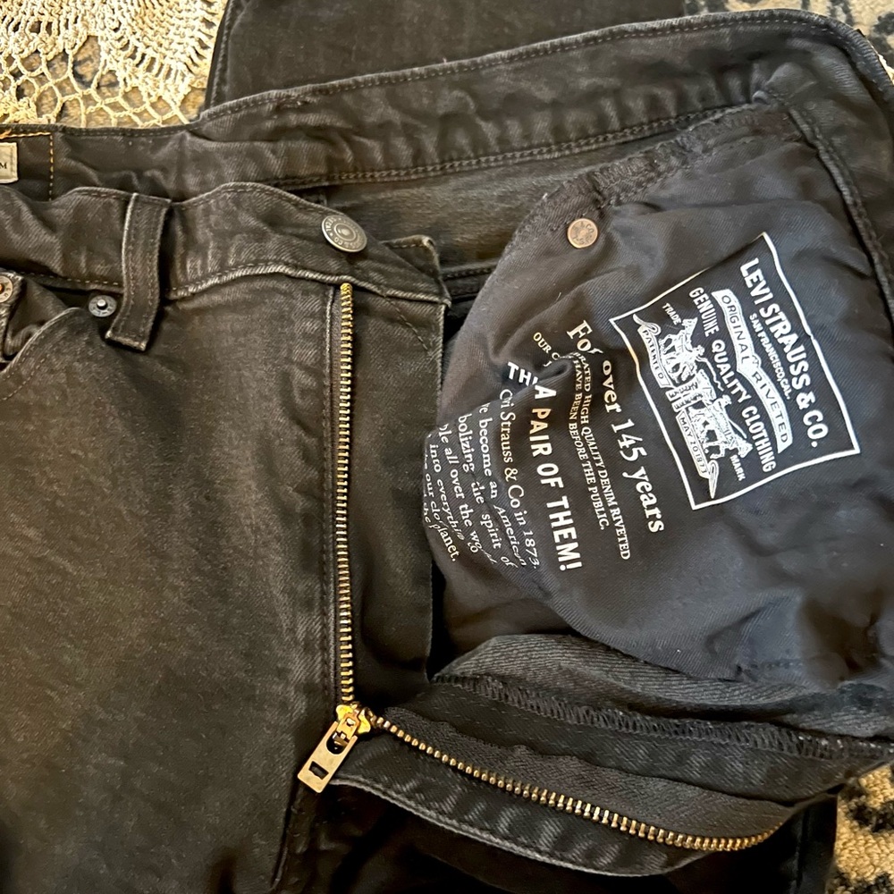 #19 Levi’s 511 Black Acid Wash “Not So Skinny” Skinny Fit Denim Jeans 36x34 - Picture 4 of 7